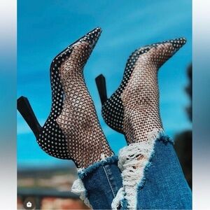 Steve Madden Saphina Mesh Rhinestone Heel Bootie